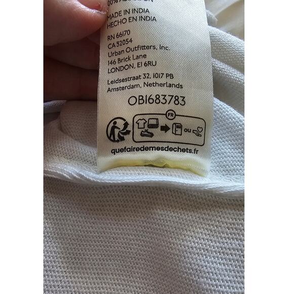 We The Free People Oversized Puff Short Sleeves Blossom Tee Shirt Women XS White - Picture 9 of 9